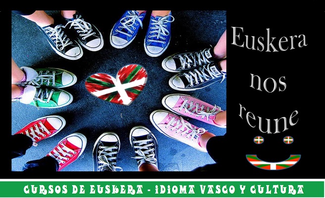 Afiche ganador en el concurso de la Semana Vasca 2013, para promocionar las clases de euskera 2014